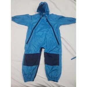 Tuffo Rainsuit Infant Boys 4T Blue Hooded Polyester Taped Seams Muddy Buddy